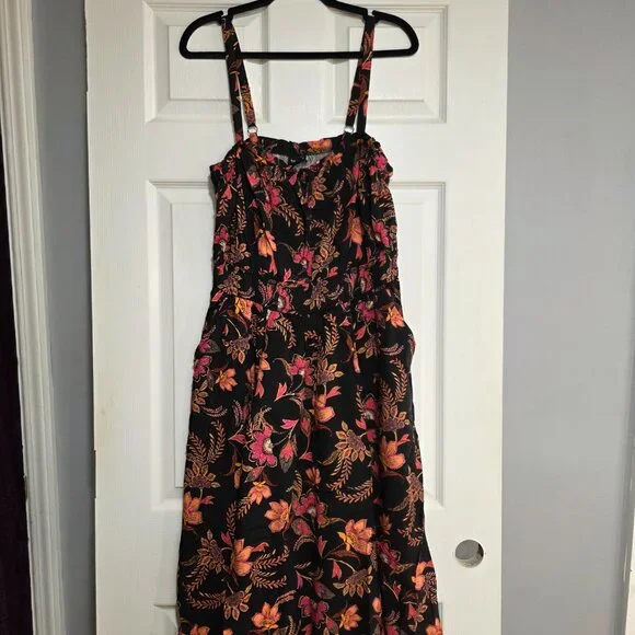 Tea Length Wash Challis Sleeveless Aline Dress- Torrid Size 1 (14-16) - Picture 3 of 4